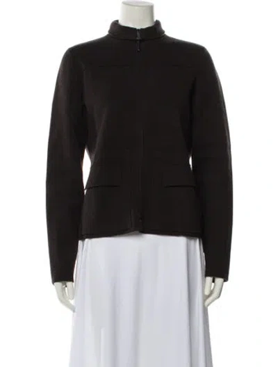 Pre-owned Akris Punto Mock Neck Sweater In Brown