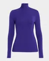 Akris Punto Modal Jersey Mock-neck Shirt In Purple