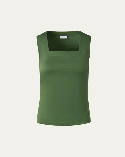 Akris Punto Modal Stretch Square-neck Top In Laurel