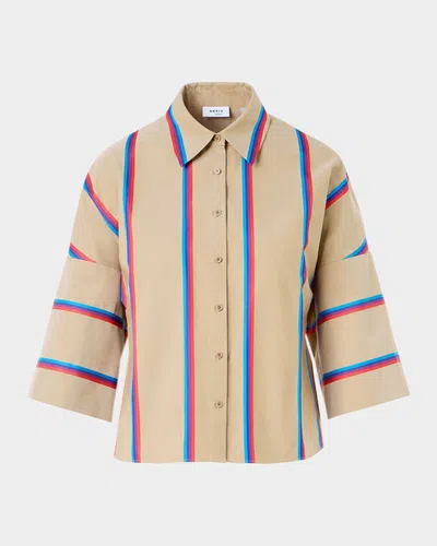 Akris Punto Multi-striped Cotton Shirt In Neutral