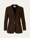 Akris Punto Nappa Suede Single-breasted Blazer Jacket In Brown