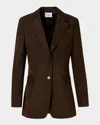 Akris Punto Nappa Suede Single-breasted Blazer Jacket In Brown
