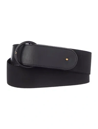Pre-owned Akris Punto Nylon Leather Trim Embellishment Belt In Black