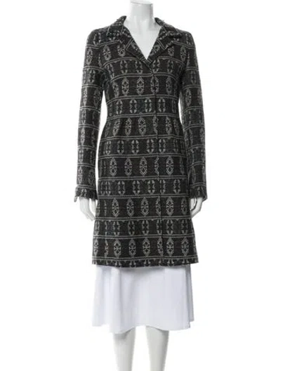 Pre-owned Akris Punto Nylon Printed Fur Coat In Brown