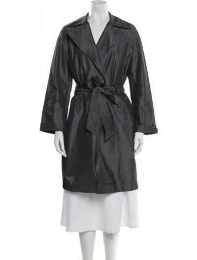Pre-owned Akris Punto Nylon Trench Coat In Gray