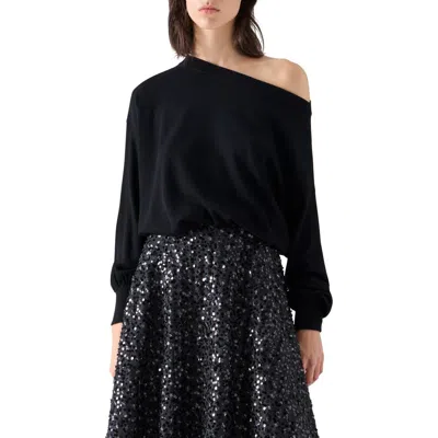 Akris Punto Off The Shoulder Virgin Wool Sweater In Animal Print