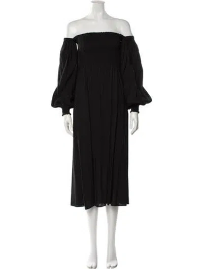 Pre-owned Akris Punto Off-the-shoulder Midi Length Dress W/ Tags In Black