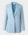 Akris Punto One-button Linen Boyfriend Blazer In Sky
