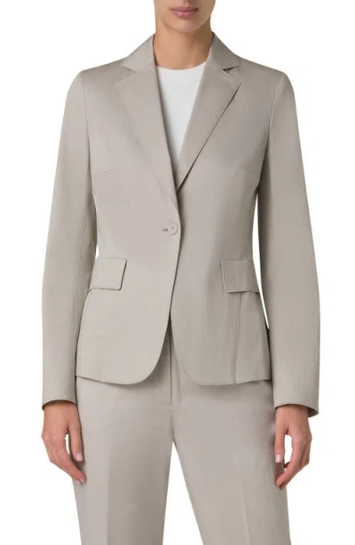 Akris Punto One-button Stretch Cotton Jacket In Chalk