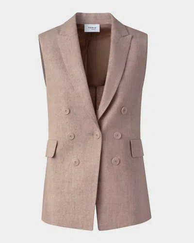 AKRIS PUNTO ONE-BUTTON WASHED RAW LINEN VEST