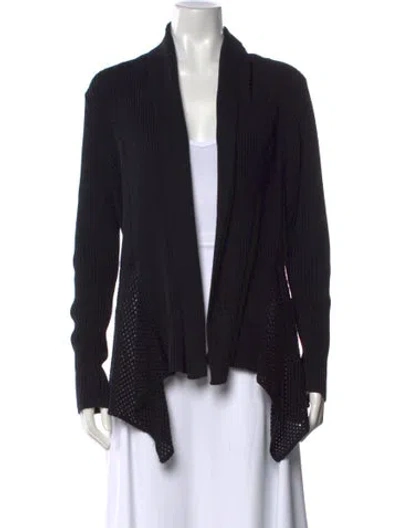 Pre-owned Akris Punto Open Front Sweater In Black
