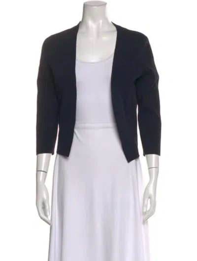 Pre-owned Akris Punto Open Front Sweater In Blue