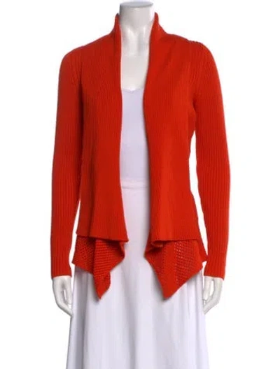 Pre-owned Akris Punto Open Front Sweater In Orange