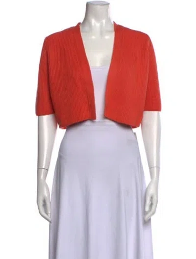 Pre-owned Akris Punto Open Front Sweater In Orange