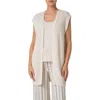 Akris Punto Summer Tweed Knit Open Long Vest In Cashew