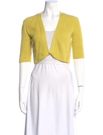 Pre-owned Akris Punto Open Front Sweater In Yellow