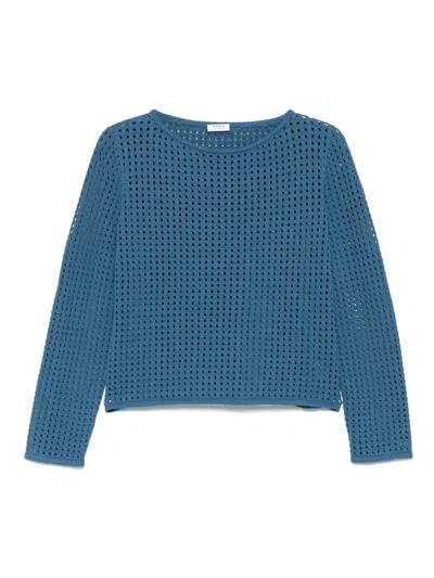 Akris Punto Open-knit Sweater In Blue