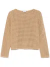 Akris Punto Open-knit Top In Brown