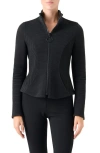 Akris Punto Ottoman Knit Jacket In Black