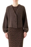 Akris Punto Oversize Alpaca Blend Cardigan In Brown