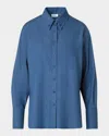 Akris Punto Oversize Denim Button-down Shirt In Blue