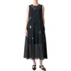 Akris Punto Paillette Detail Techno Tulle Midi Dress