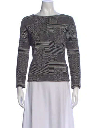 Pre-owned Akris Punto Patterned Bateau Neckline Sweater In Multi