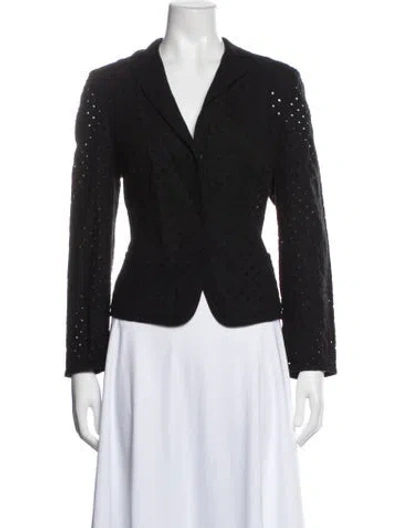 Pre-owned Akris Punto Patterned Blazer In Black
