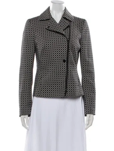 Pre-owned Akris Punto Patterned Blazer In Black/white