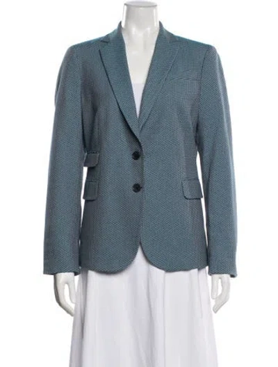 Pre-owned Akris Punto Patterned Blazer In Blue