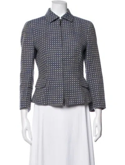 Pre-owned Akris Punto Patterned Blazer In Blue