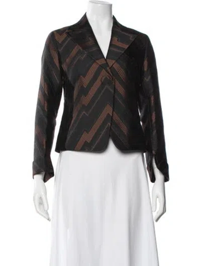 Pre-owned Akris Punto Patterned Blazer In Brown