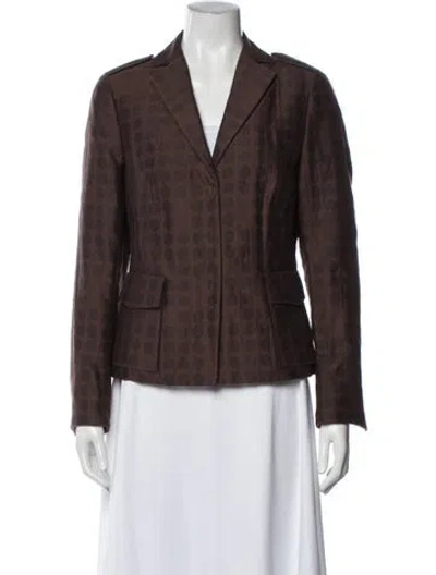 Pre-owned Akris Punto Patterned Blazer In Brown