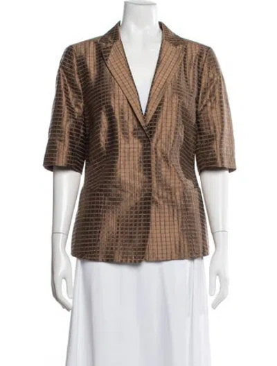 Pre-owned Akris Punto Patterned Blazer In Brown