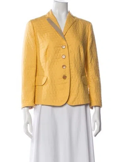Pre-owned Akris Punto Patterned Blazer In Yellow