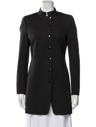 Pre-owned Akris Punto Patterned Coat In Black