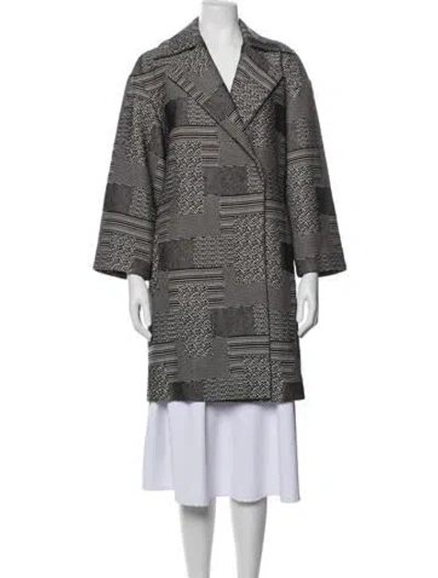 Pre-owned Akris Punto Patterned Coat In Black