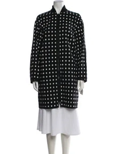 Pre-owned Akris Punto Patterned Coat In Black