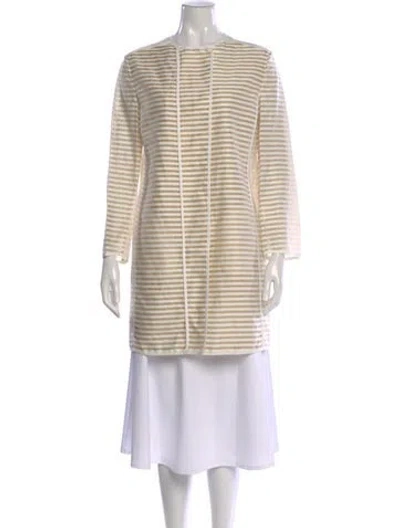 Pre-owned Akris Punto Patterned Coat In Neutral