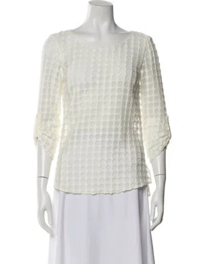 Pre-owned Akris Punto Patterned Crew Neck Blouse In Neutral