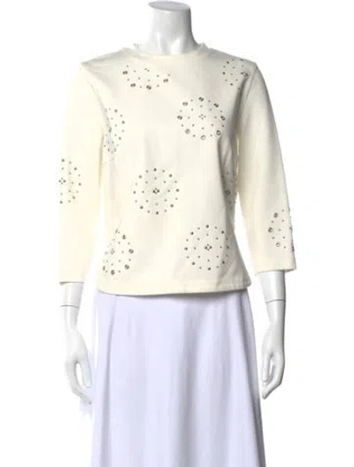 Pre-owned Akris Punto Patterned Crew Neck Top In Neutral