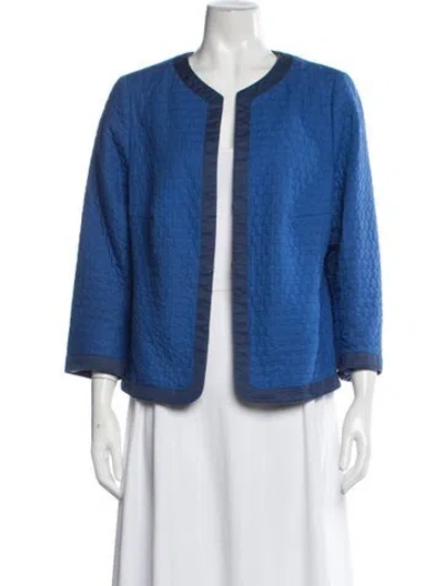Pre-owned Akris Punto Patterned Jacket In Blue