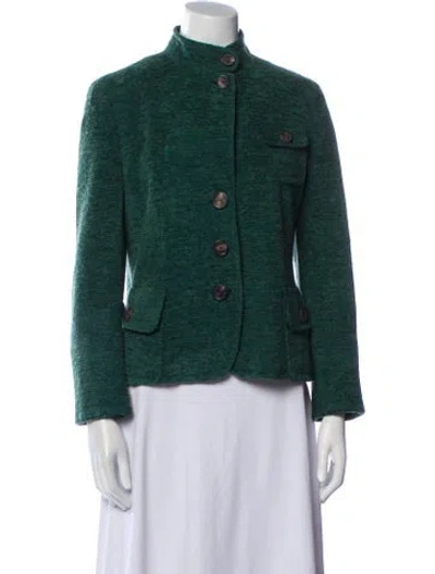 Pre-owned Akris Punto Patterned Jacket In Green