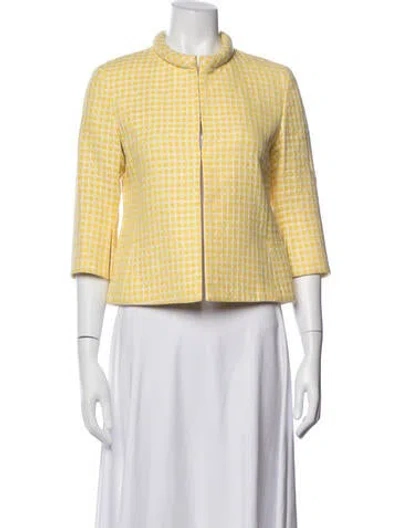 Pre-owned Akris Punto Patterned Jacket In Yellow