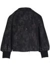 Akris Punto Denim Jacquard Bomber Jacket In Black
