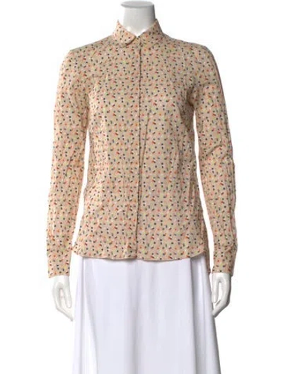 Pre-owned Akris Punto Patterned Long Sleeve Blouse In Neutral