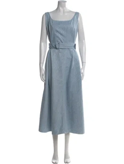 Pre-owned Akris Punto Patterned Midi Length Dress In Blue