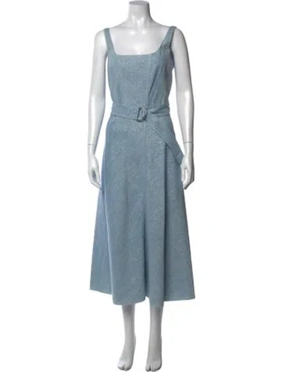 Pre-owned Akris Punto Patterned Midi Length Dress In Blue