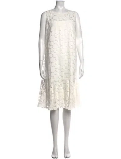 Pre-owned Akris Punto Patterned Midi Length Dress In Neutrals