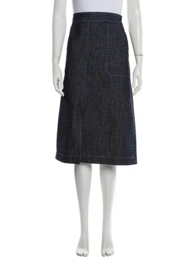 Pre-owned Akris Punto Patterned Midi Length Skirt In Blue